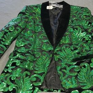 Elegant Green and Black Blazer